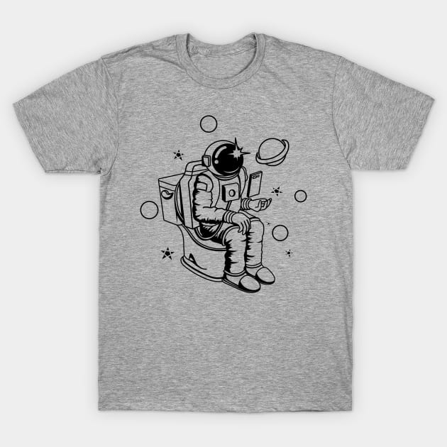 Poopin Astronaut In Space Funny Space Gift T-Shirt by atomguy